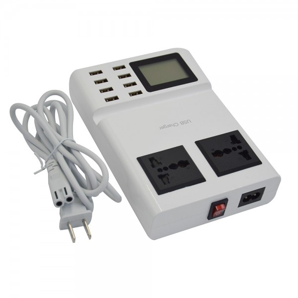 Πολυφορτιστής με 8 Θύρες USB & 2 Πρίζες Ρεύματος - Power Charger 